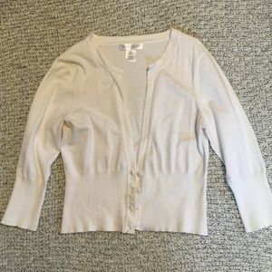 White House Black Market white cardigan sweater M